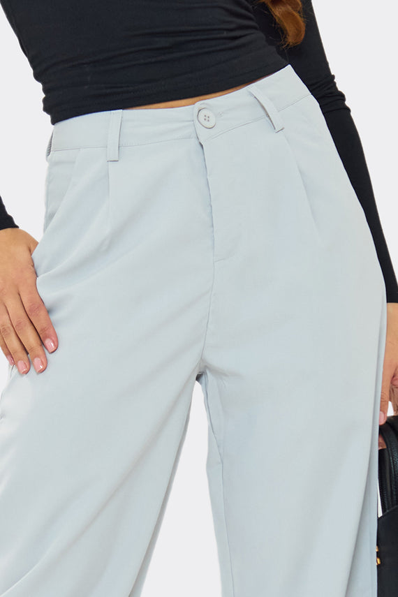 Missyempire Yasmin Light Grey Straight Leg Trousers