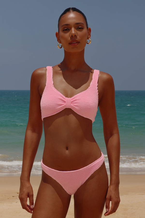 moda minx 'Baby Pink' Scrunch Knot Bikini Top