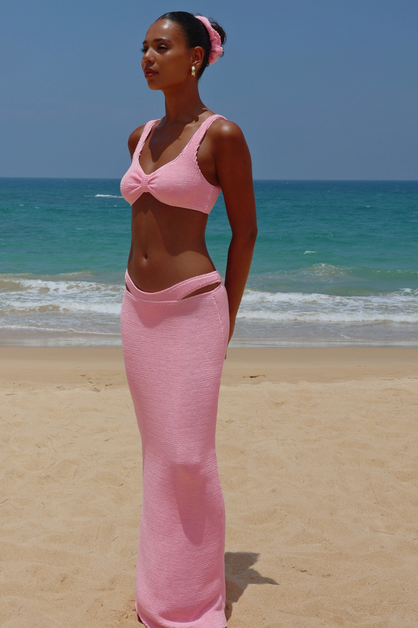 moda minx 'Baby Pink' Scrunch Maxi Skirt