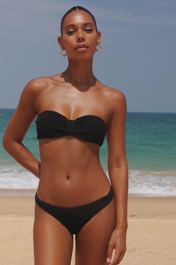 Moda Minx 'Black' Scrunch Bandeau Bikini Top