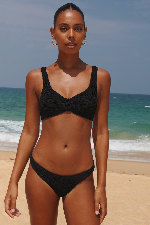 Moda Minx 'Black' Scrunch Knot Bikini Top