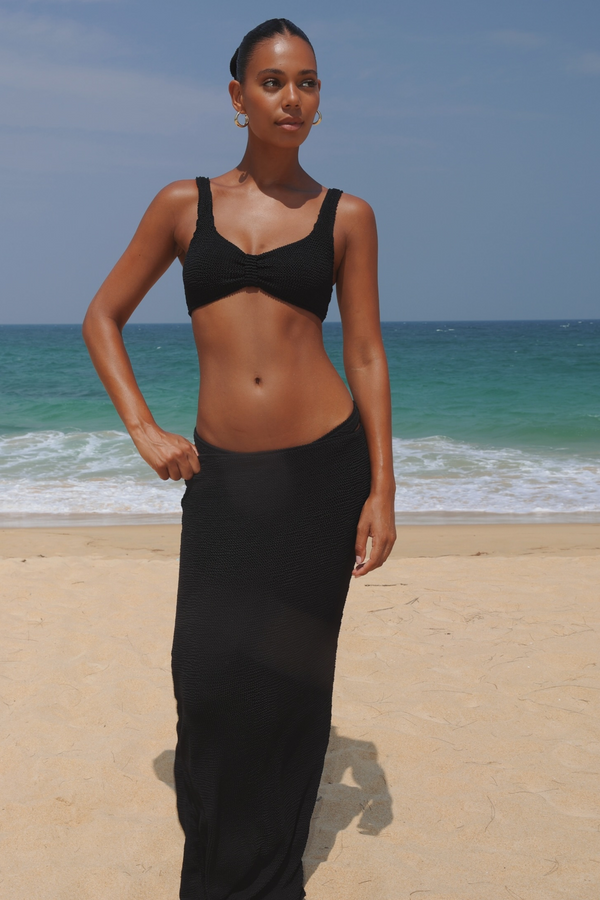 Moda Minx 'Black' Scrunch Maxi Skirt