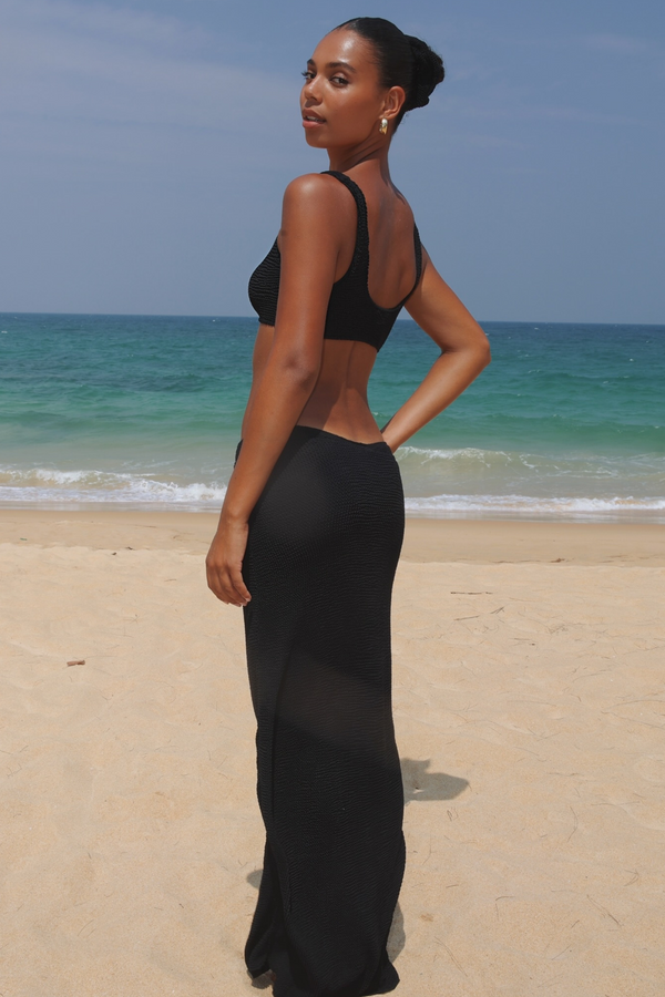 Moda Minx 'Black' Scrunch Maxi Skirt