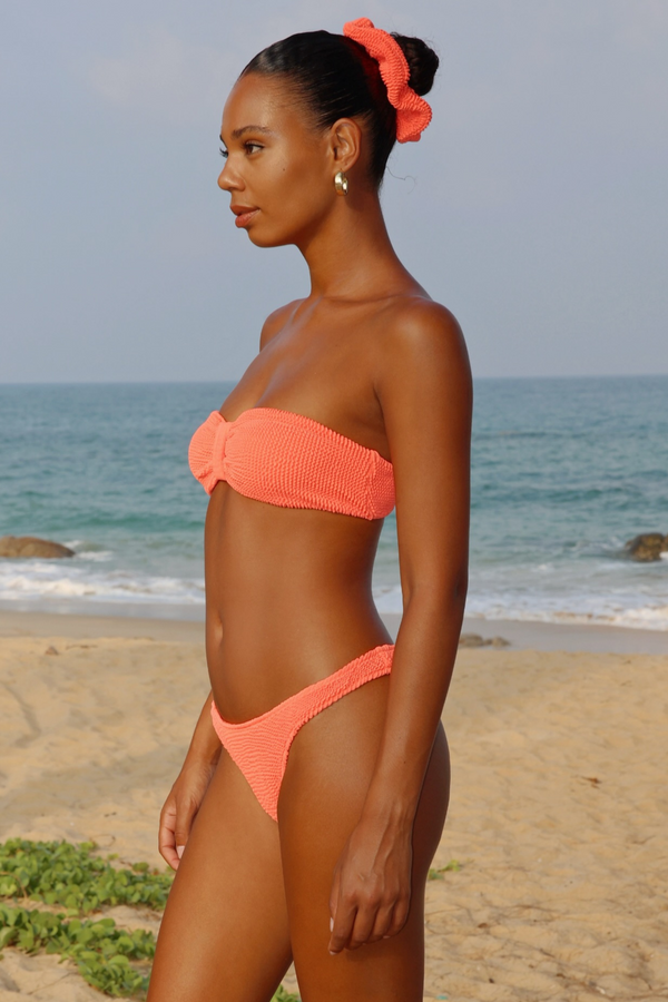 Moda Minx 'Coral' Scrunch Bandeau Bikini Top