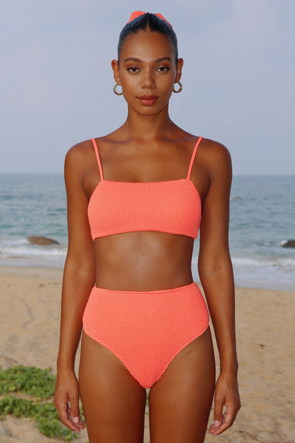 Moda Minx 'Coral' Scrunch High Waist Bikini Bottoms