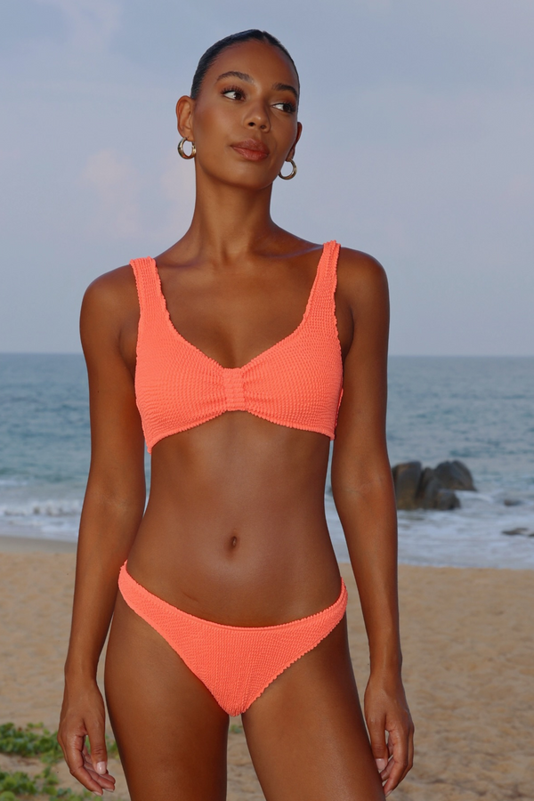 Moda Minx 'Coral' Scrunch Knot Bikini Top