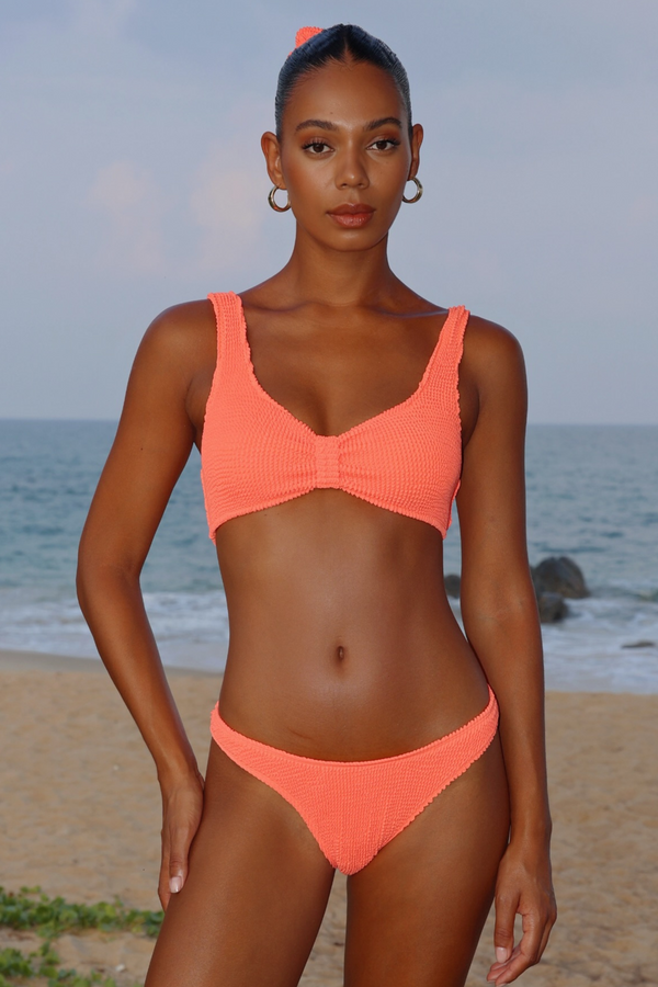 moda minx 'Coral' Scrunch Knot Bikini Top