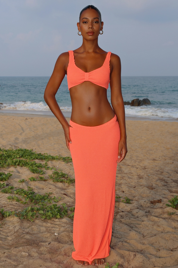 moda minx 'Coral' Scrunch Maxi Skirt