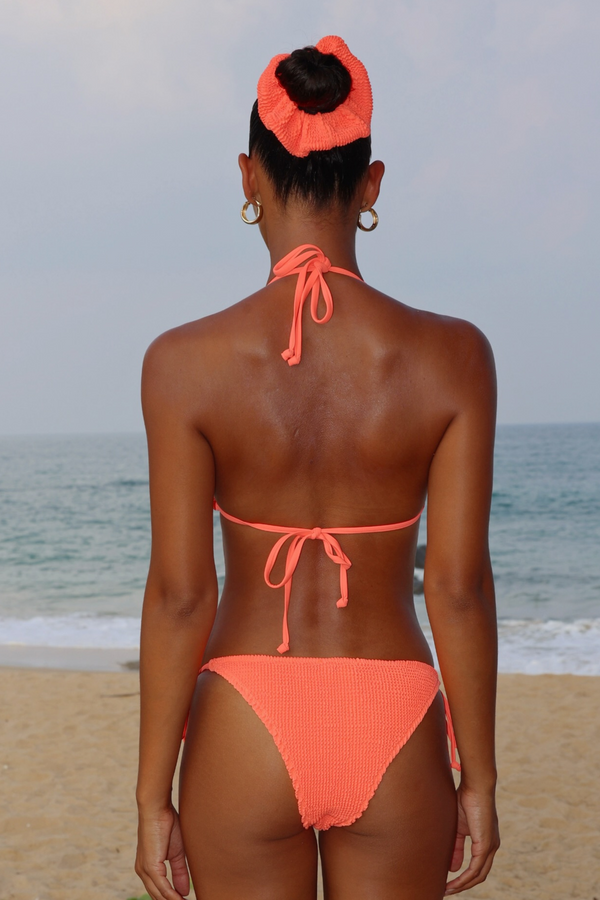 Moda Minx 'Coral' Scrunch Triangle Bikini Top