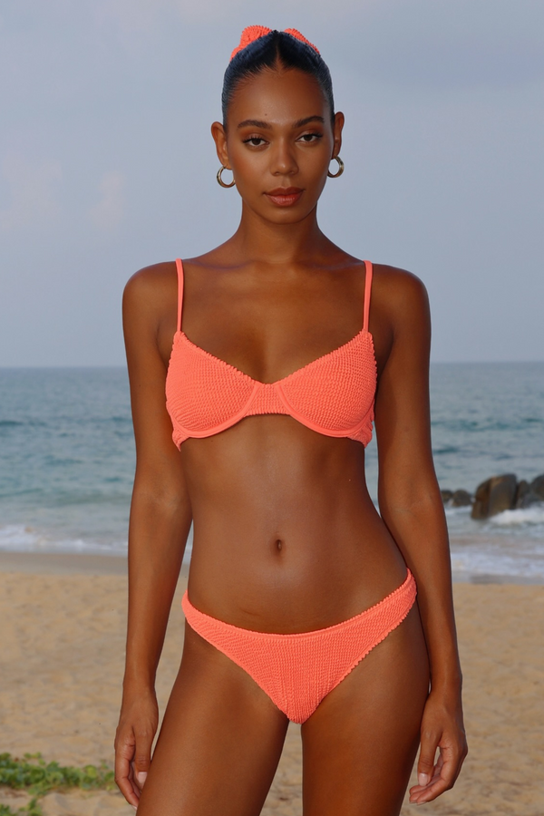 Moda Minx 'Coral' Scrunch Underwire Bikini Top