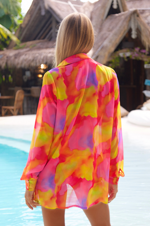 Moda Minx 'Golden Hour' Chiffon Beach Shirt