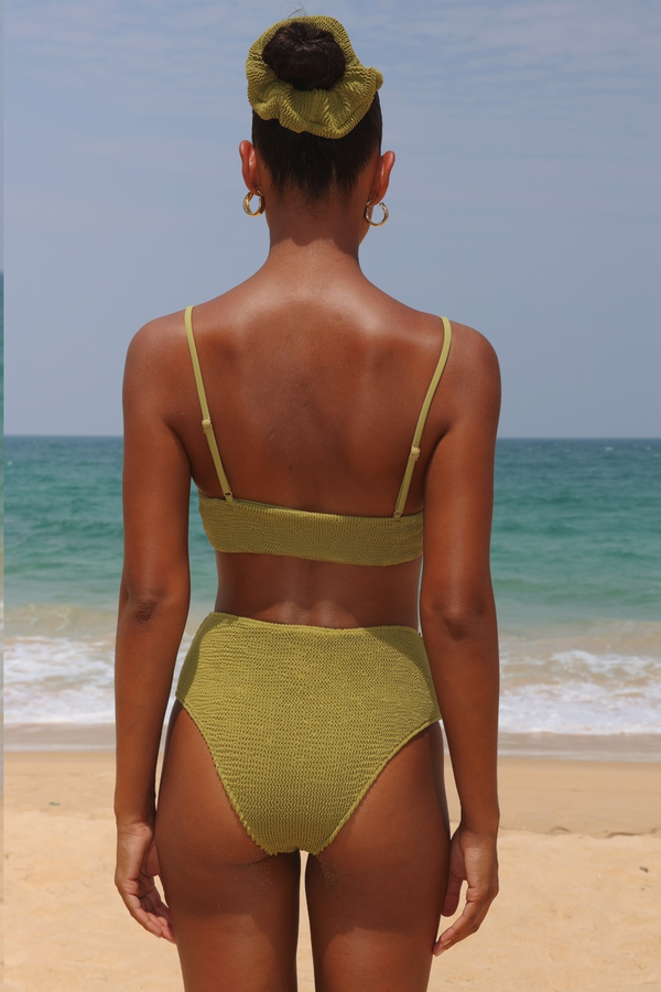 Moda Minx 'Olive' Scrunch Crop Bikini Top