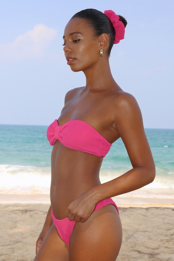 Moda Minx 'Raspberry' Scrunch Bandeau Bikini Top