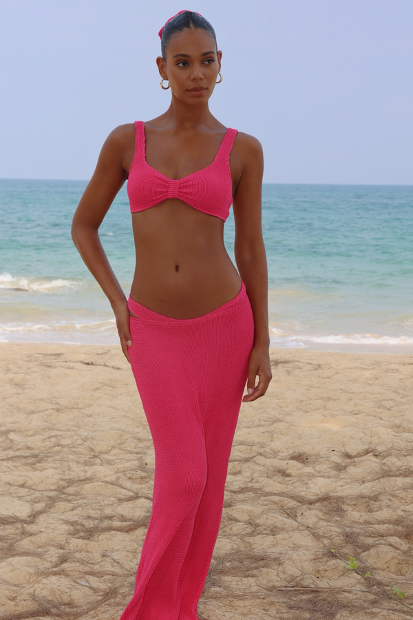 Moda Minx 'Raspberry' Scrunch Maxi Skirt