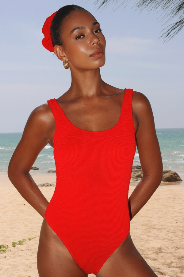 Moda Minx 'Red' Scrunch Scoop Swimsuit