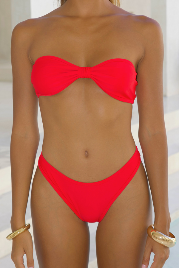 moda minx 'Red' Thick Fixed Bikini Bottoms