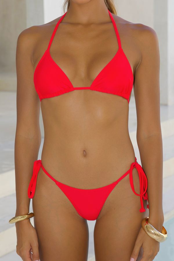 moda minx 'Red' Tie Side Bikini Bottoms