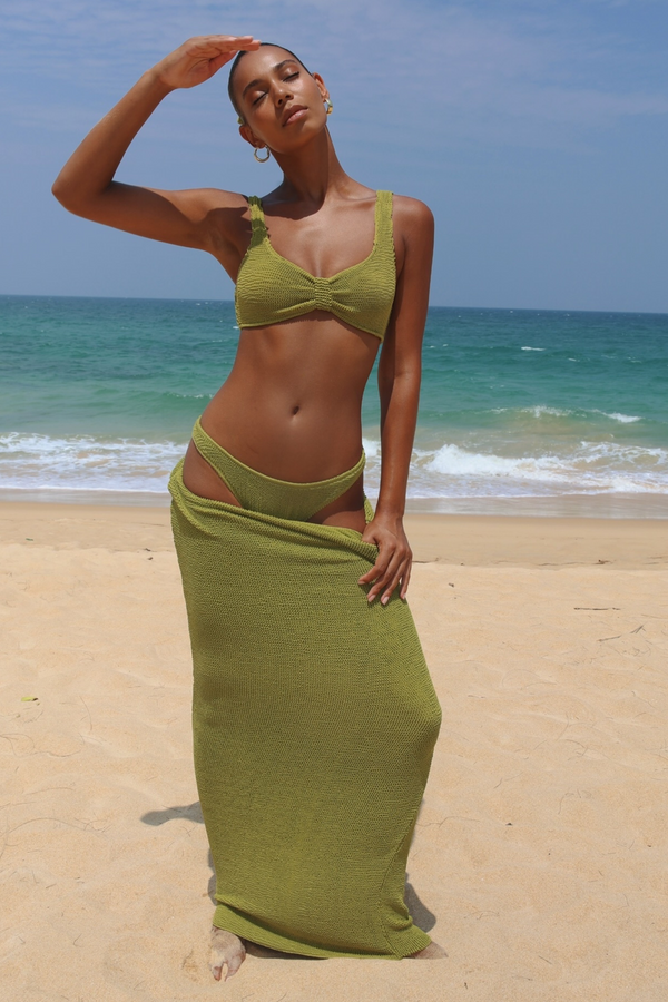 moda minx Scrunch 'Olive' Maxi Skirt