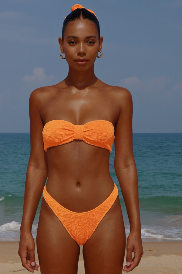 Moda Minx 'Tangerine' Scrunch Bandeau Bikini Top