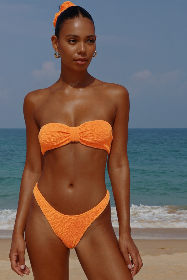 Moda Minx 'Tangerine' Scrunch Bandeau Bikini Top