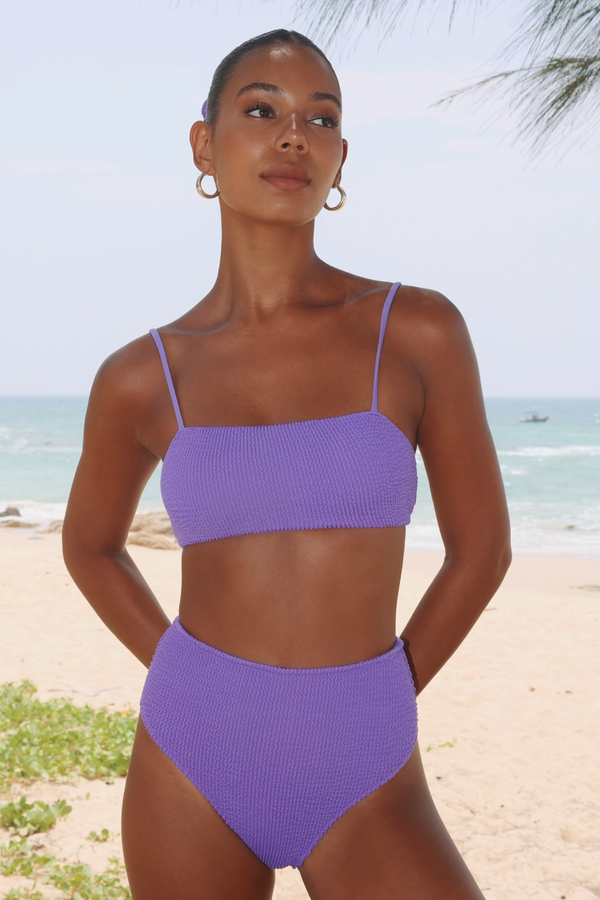 moda minx 'Violet' Scrunch Crop Bikini Top