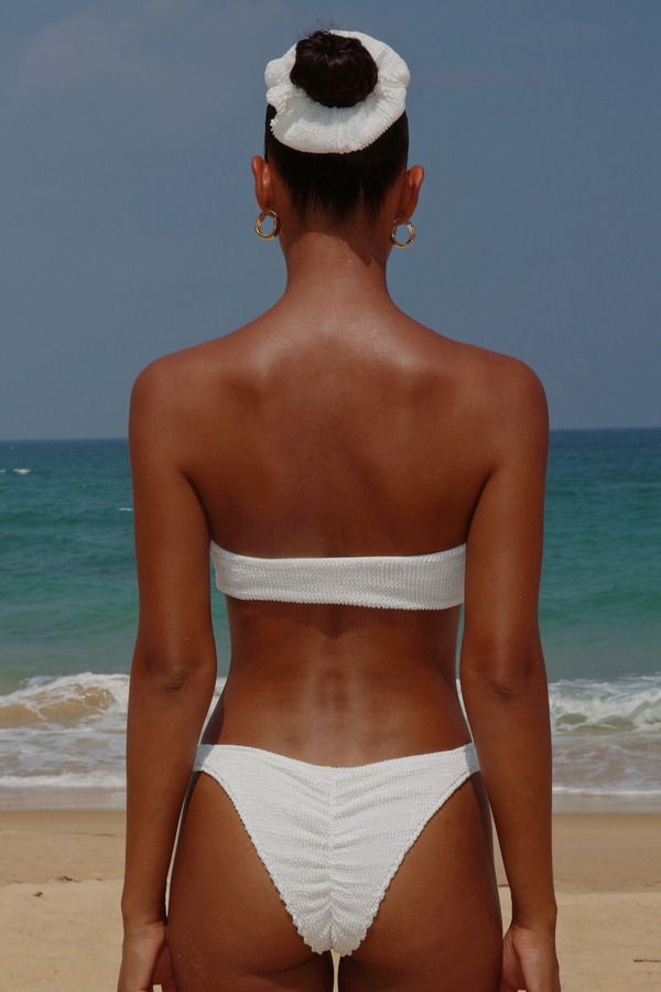 Moda Minx 'White' Scrunch Bandeau Bikini Top