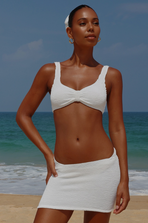 moda minx 'White' Scrunch Micro Skirt