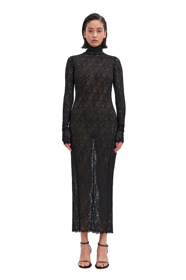 monosuit Backless Black Lace Long Sleeve Turtleneck Dress Seduction monosuit Backless Black Lace Long Sleeve Turtleneck Dress Seduction