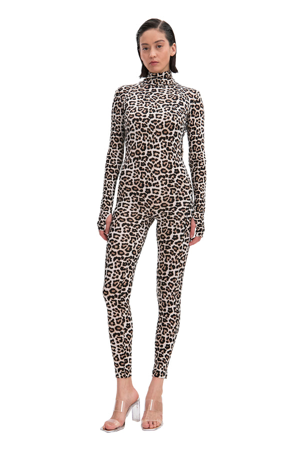 monosuit Backless Long Sleeve Turtleneck Bodysuit Cosmic Chic White Leo