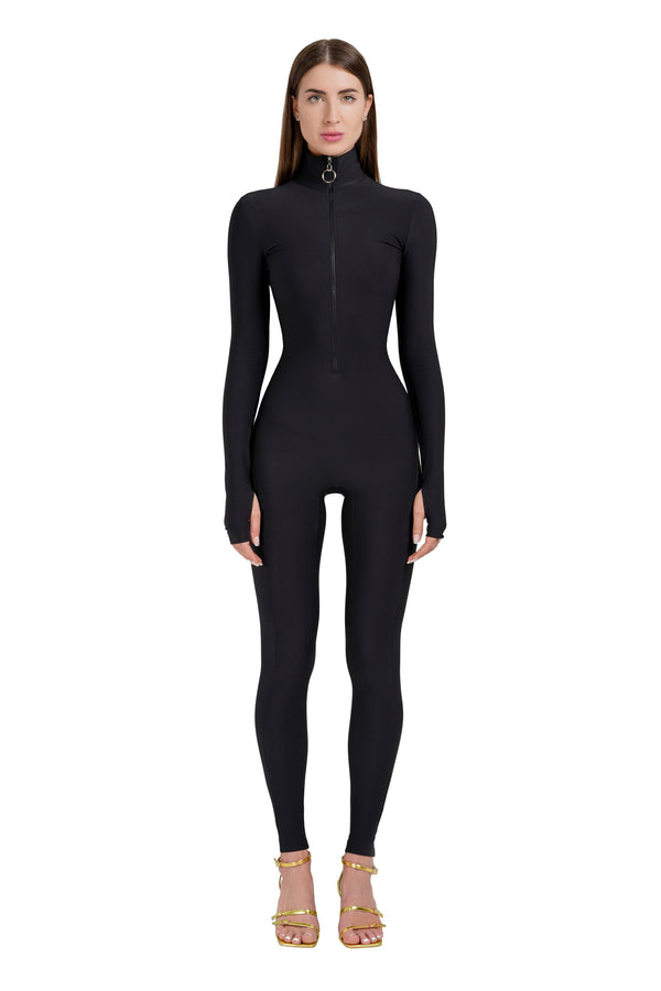 monosuit Black Long Sleeve Turtleneck Zip Up Full Bodysuit Total Zipper monosuit Black Long Sleeve Turtleneck Zip Up Full Bodysuit Total Zipper