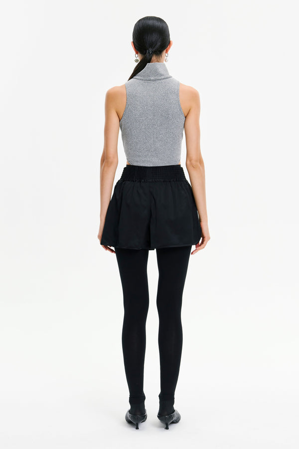 Monosuit Black Mid-Thigh Mid Rise Relaxed Fit Athletic Women's Shorts Run