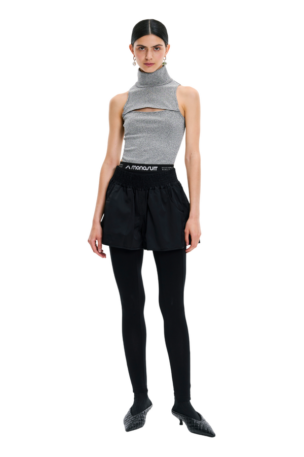 monosuit Black Mid-Thigh Mid Rise Relaxed Fit Athletic Women's Shorts Run