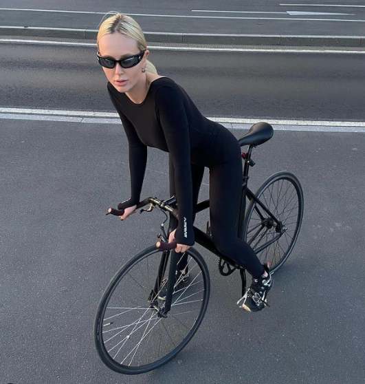 Monosuit Black Scoop Neck Long Sleeve Full Bodysuit Open