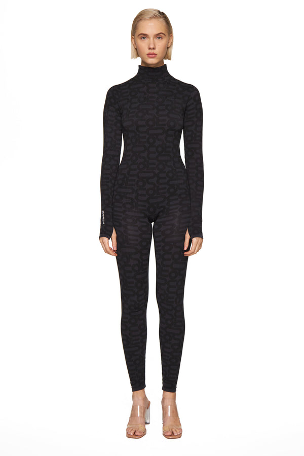 monosuit Black Turtleneck Long Sleeve Full Seamless ECO Bodysuit