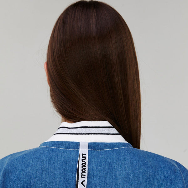 Monosuit Blue Long Sleeve Casual Zip-Up Bomber Jumpsuit