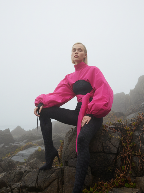 Monosuit BOLERO Sleeves Fuchsia