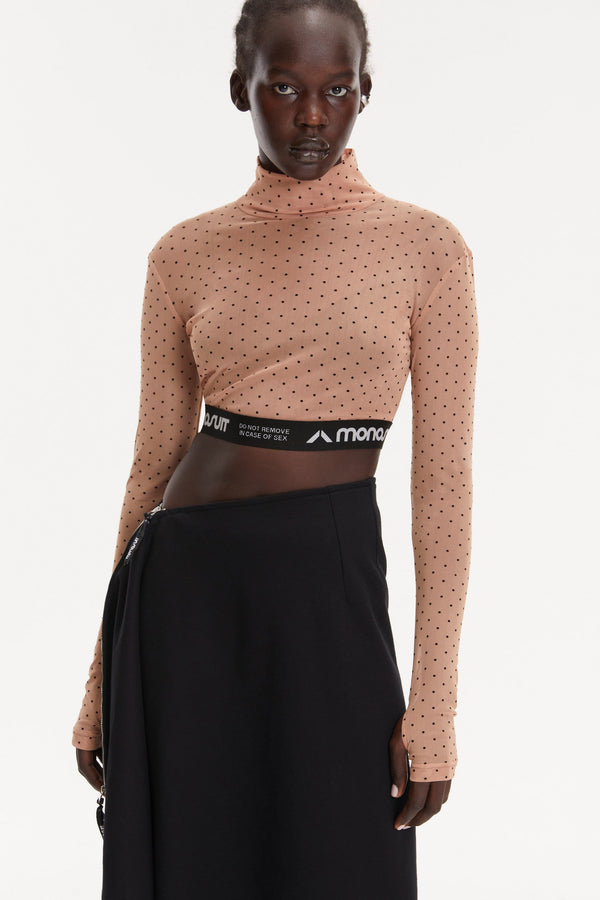 Monosuit CROPTOP Beige Dots