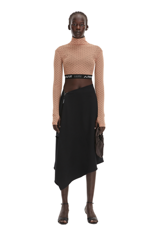 monosuit CROPTOP Beige Dots