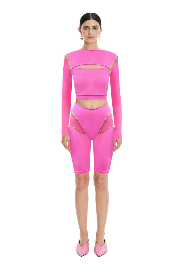 monosuit CROPTOP Erratic Pink