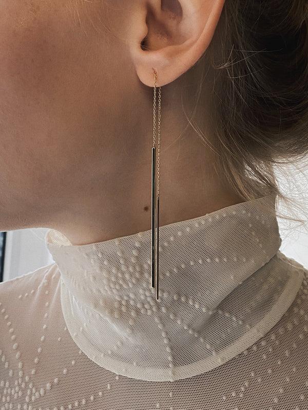 Monosuit EARRINGS Long Silver