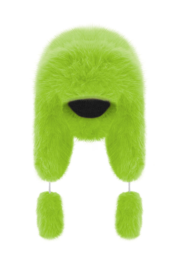 monosuit Fancy Poodle Faux Fur Hat Lime