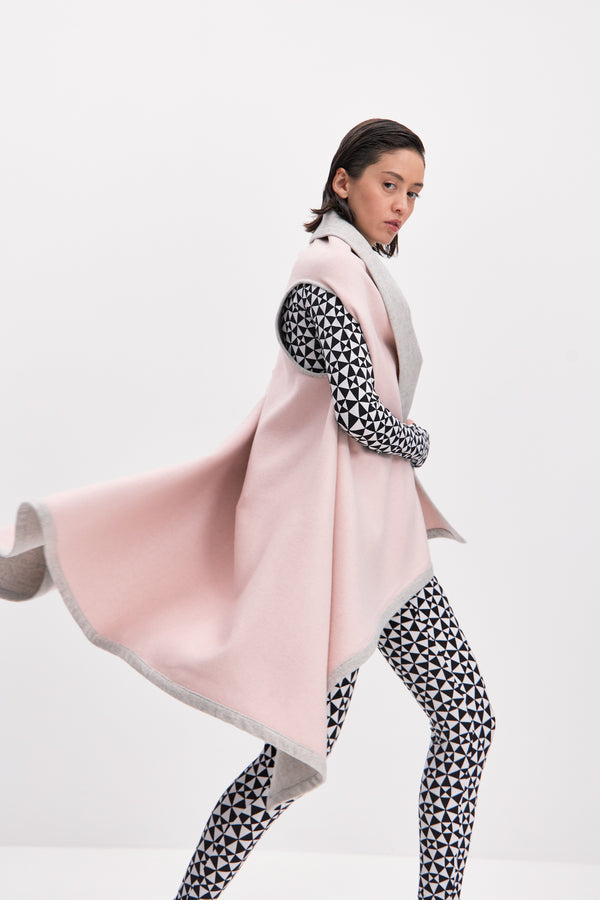 Monosuit Glen Plaid Reversible Twist Vest Pink