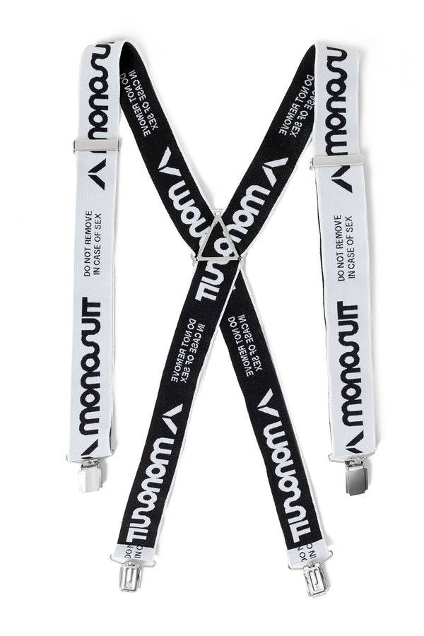 monosuit SUSPENDERS White