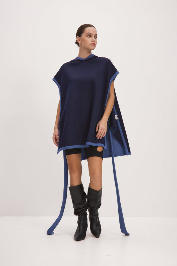 Monosuit Warm Hooded Vest Blue/Navy Reversible