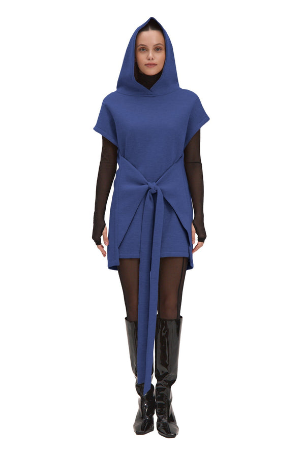 monosuit Warm Hooded Vest Blue/Navy Reversible