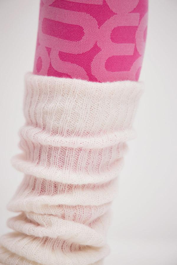 Monosuit White Knitted Leg Warmers