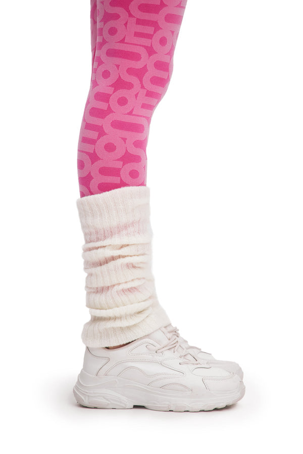 monosuit White Knitted Leg Warmers