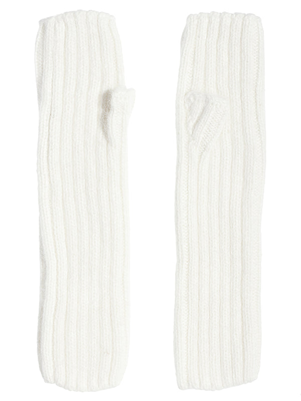 Monosuit White Knitted Mittens