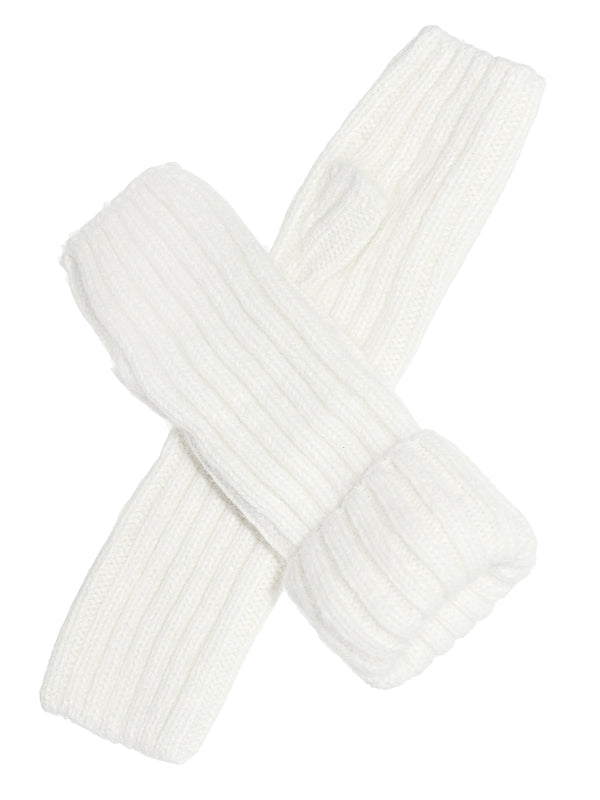 Monosuit White Knitted Mittens
