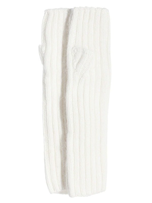 Monosuit White Knitted Mittens